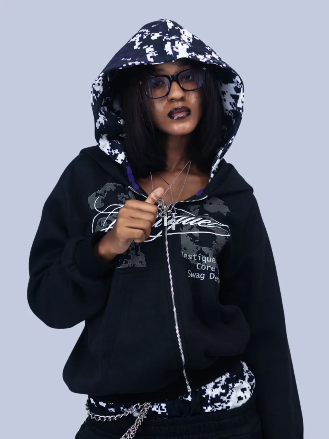 Pixel-Camo Zip-Up Hoodie - Image 2