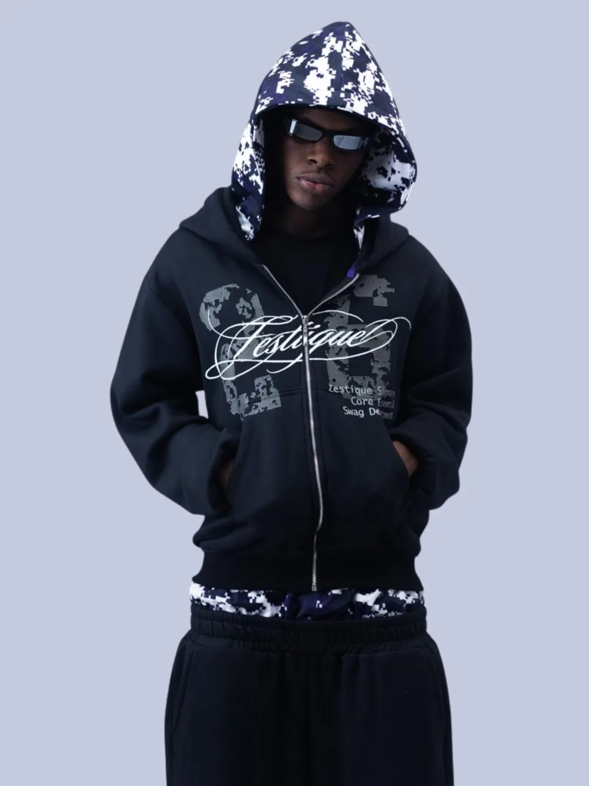 Pixel-Camo Zip-Up Hoodie - Image 5